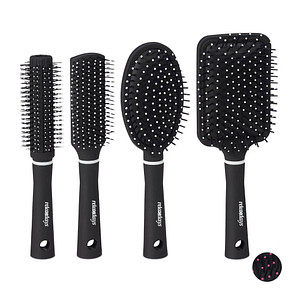 relaxdays Haarbürsten-Set schwarz, weiß, 4 St. relaxdays Haarbürsten-Set schwarz, weiß, 4 St. von RELAXDAYS