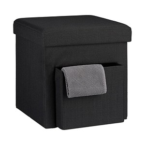 relaxdays Hocker mit Stauraum 10020369_46 schwarz von RELAXDAYS