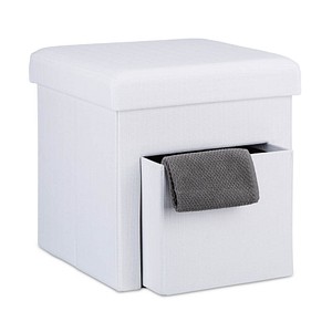 relaxdays Hocker mit Stauraum 10020369_49 weiß von RELAXDAYS