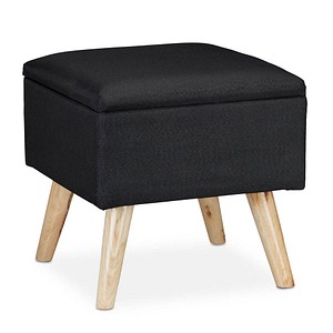 relaxdays Hocker mit Stauraum 10029605_46 schwarz von RELAXDAYS