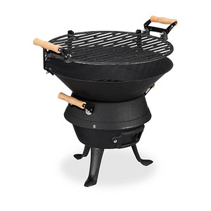 relaxdays Holzkohlegrill Grillfass 45,0 x 36,0 x 40,0 cm von RELAXDAYS