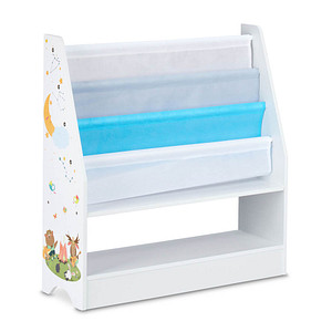 relaxdays Kinderregal weiß/blau 71,0 x 23,0 x 74,0 cm von RELAXDAYS