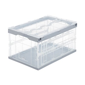 relaxdays Klappbox 60,0 l transparent/grau 59,5 x 39,5 x 31,5 cm von RELAXDAYS