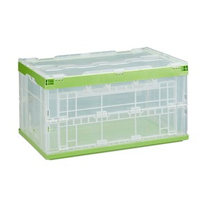 relaxdays Klappbox 60,0 l transparent/grün 59,5 x 39,5 x 31,5 cm von RELAXDAYS