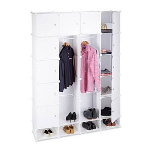 relaxdays Kleiderschrank, 10021977_49 weiß, transparent 145,0 x 36,5 x 198,0 cm von RELAXDAYS