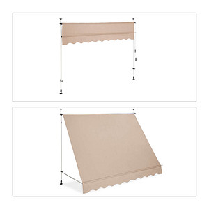 relaxdays Klemmmarkise beige 250,0 x 120,0 cm von RELAXDAYS