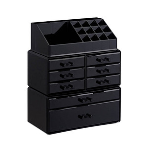 relaxdays Make-Up-Organizer schwarz von RELAXDAYS