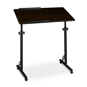 relaxdays PC-Tisch höhenverstellbar dunkelbraun 80,0 x 50,0 x 75,0 - 110,0 cm von RELAXDAYS