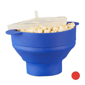 relaxdays Popcornmaker für Mikrowelle 14,5 cm hoch blau von RELAXDAYS