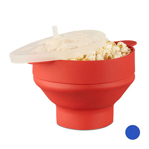 relaxdays Popcornmaker für Mikrowelle 14,5 cm hoch rot von RELAXDAYS
