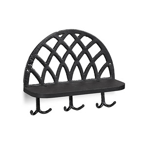 relaxdays Schlüsselbrett schwarz mit 6 Haken von RELAXDAYS