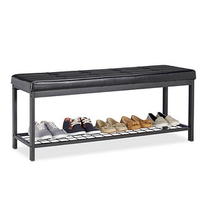 relaxdays Schuhbank 10023311_46 schwarz Metall 115,0 cm von RELAXDAYS
