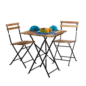 relaxdays Sitzgruppe, schwarz Metall, 3-teilig von RELAXDAYS