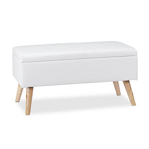 relaxdays Sitztruhe 10025734_49 weiß Holz 80,0 cm von RELAXDAYS