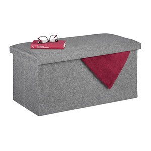relaxdays Sitztruhe 10031616_940 hellgrau Holz 76,5 cm von RELAXDAYS