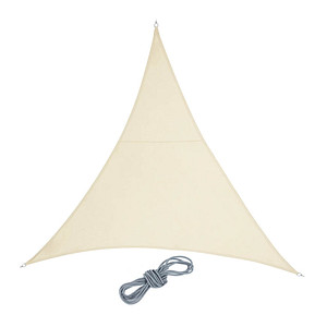 relaxdays Sonnensegel dreieckig beige 3,0 x 3,0 m von RELAXDAYS