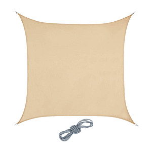 relaxdays Sonnensegel quadratisch beige 2,0 x 2,0 m von RELAXDAYS