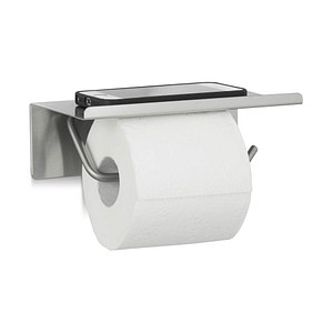 relaxdays Toilettenpapierhalter mit Ablage silber von RELAXDAYS