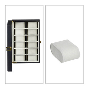 relaxdays Uhrenbox schwarz 31,0 x 20,0 x 8,0 cm von RELAXDAYS