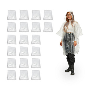 relaxdays unisex Einweg-Regenponcho transparent Einheitsgröße 20 St. relaxdays unisex Einweg-Regenponcho transparent Einheitsgröße 20 St. von RELAXDAYS