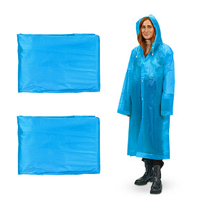 relaxdays unisex Regenmantel blau Einheitsgröße 2 St. von RELAXDAYS