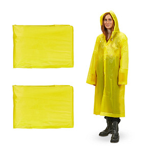 relaxdays unisex Regenmantel gelb Einheitsgröße 2 St. von RELAXDAYS