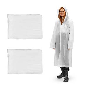 relaxdays unisex Regenmantel weiß Einheitsgröße 2 St. von RELAXDAYS