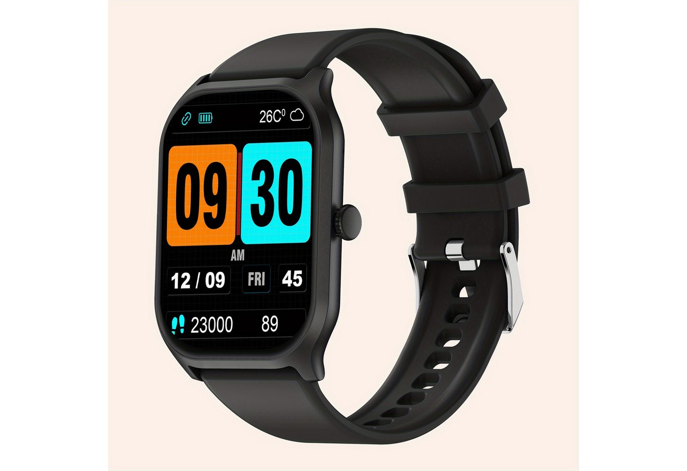 RELEXFIT für Männer/Frauen, mit Aktivitätsdaten, wasserdicht, wiederaufladbares Smartwatch (2.01 cm, Andriod iOS), mit Anruf/Antwort über 100 Sportmodi, Nachrichtenbenachrichtigungen von RELEXFIT