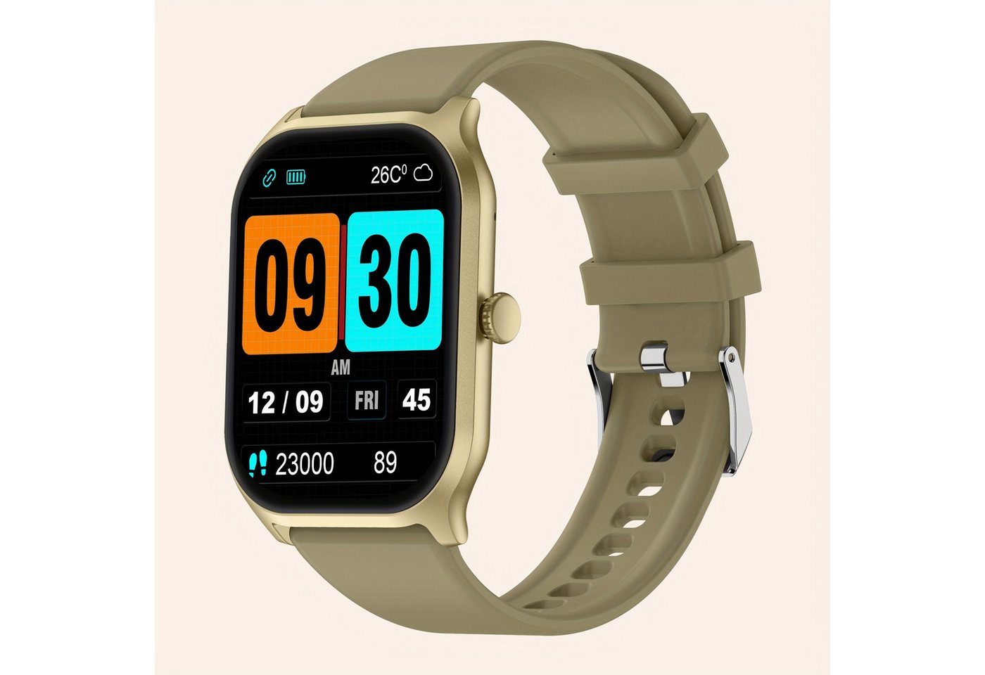 RELEXFIT für Männer/Frauen, mit Aktivitätsdaten, wasserdicht, wiederaufladbares Smartwatch (2.01 cm, Andriod iOS), mit Anruf/Antwort über 100 Sportmodi, Nachrichtenbenachrichtigungen von RELEXFIT