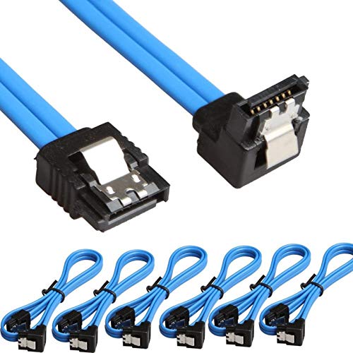 RELPER-LiNESO 6 Stück 90 Grad rechtwinklig SATA III Kabel (6.0 Gbit/s mit Verschlussriegel 45,7 cm blau 6X Sata Cable Blue RELPER-LiNESO 6 Stück 90 Grad rechtwinklig SATA III Kabel (6.0 Gbit/s mit Verschlussriegel 45,7 cm blau 6X Sata Cable Blue von RELPER-LiNESO