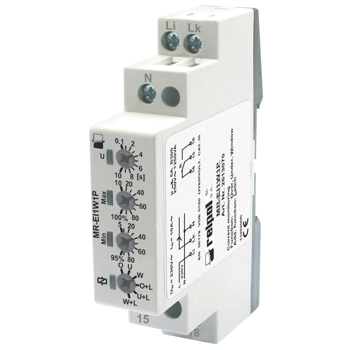 RELPOL MR-EI1W1P - Überwachungsrelais 1 Wechsler, 1 Phase, 230V AC RELPOL MR-EI1W1P - Überwachungsrelais 1 Wechsler, 1 Phase, 230V AC von RELPOL