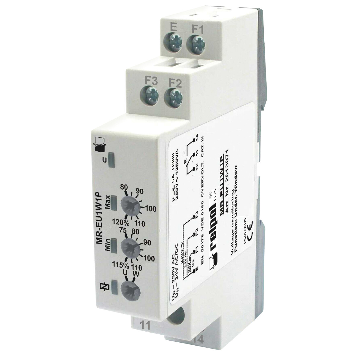 RELPOL MR-EU1W1P - Überwachungsrelais 1 Wechsler 1 Phase 24V DC 230V AC DC RELPOL MR-EU1W1P - Überwachungsrelais 1 Wechsler 1 Phase 24V DC 230V AC DC von RELPOL