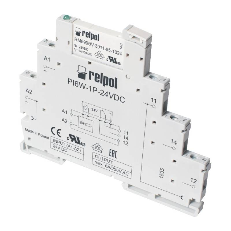 RELPOL PIR6W-1P-230VAC/DC-01 Koppelrelais 230V AC/DC 1 Wechsler 0.05A von RELPOL