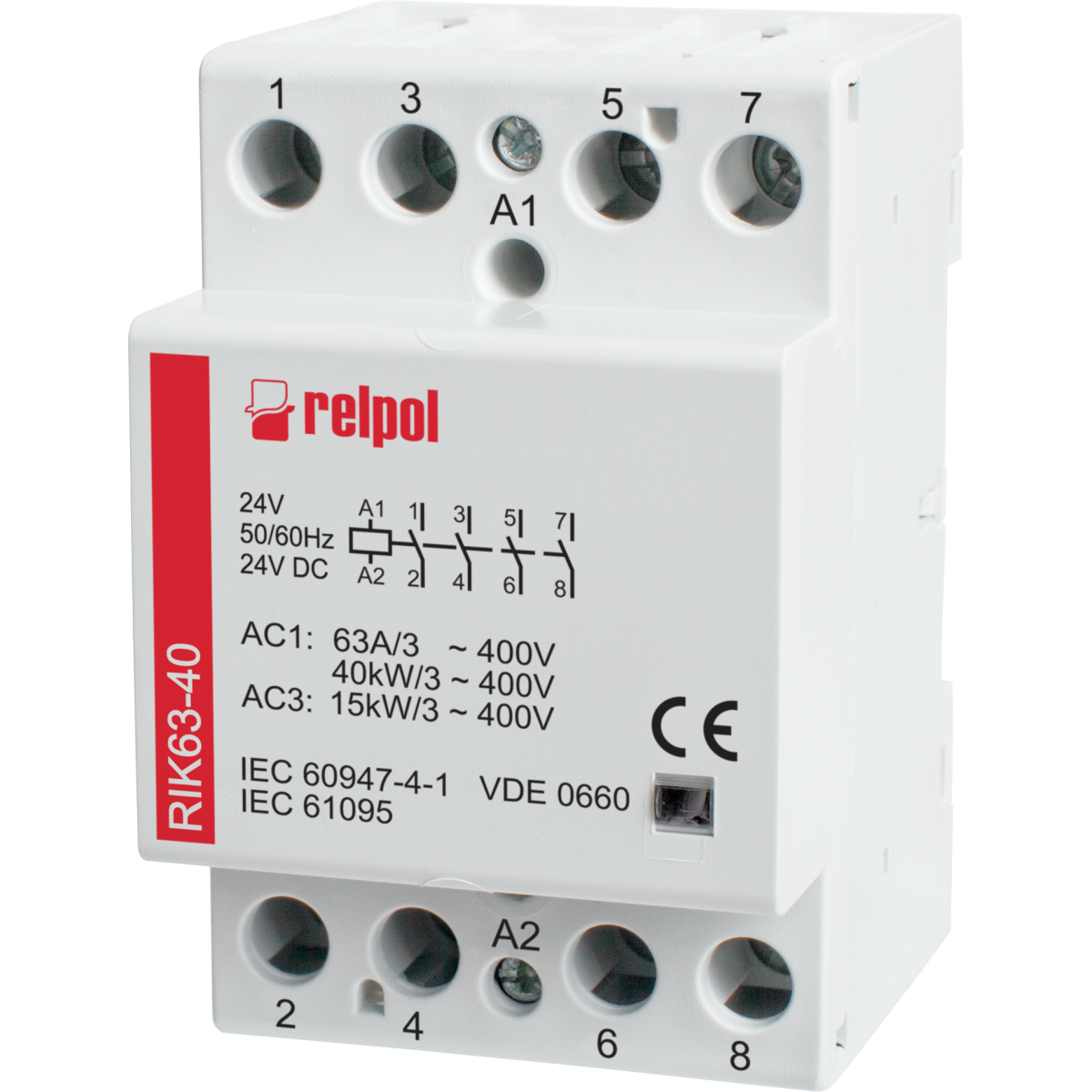 RELPOL RIK63-40-24 - Installationsschütz 4-Polig 4 Schliesser 24V AC/DC 63A RELPOL RIK63-40-24 - Installationsschütz 4-Polig 4 Schliesser 24V AC/DC 63A von RELPOL
