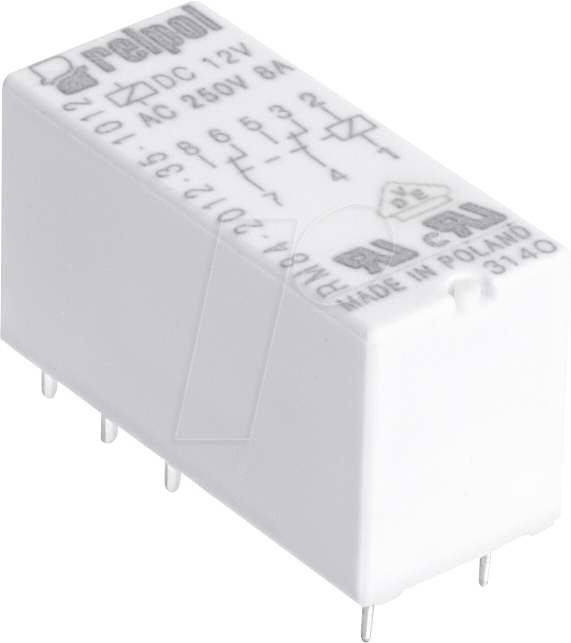 RPL RM84 12DC - Miniatur-Relais 12 V DC / 8 A - 2 CO von RELPOL