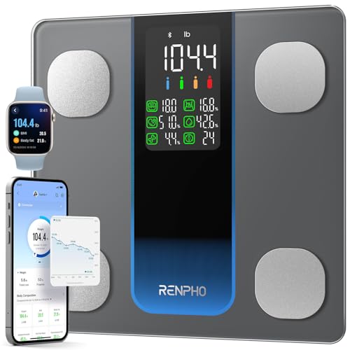Renpho Körperfettwaage Waage für große LED-Anzeige, Personenwaage Digital für BMI-Muskel, hochgenaue, 227 kg, 30 cm, Elis 2XL Renpho Körperfettwaage Waage für große LED-Anzeige, Personenwaage Digital für BMI-Muskel, hochgenaue, 227 kg, 30 cm, Elis 2XL von RENPHO