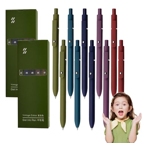 RENQIDD Emboadlie 5er Gelschreiber, 0,7 mm mittlere Spitze, schwarze Tintenroller, schnelltrocknende Stifte für flüssiges Schreiben, hübsches Büro- und Schulzubehör, Geschenk für Frauen (C 2 box) RENQIDD Emboadlie 5er Gelschreiber, 0,7 mm mittlere Spitze, schwarze Tintenroller, schnelltrocknende Stifte für flüssiges Schreiben, hübsches Büro- und Schulzubehör, Geschenk für Frauen (C 2 box) von RENQIDD