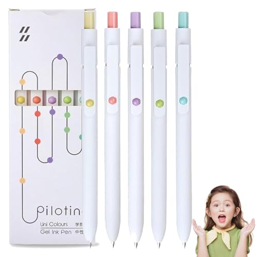 RENQIDD Emboadlie 5er Gelschreiber, 0,7 mm mittlere Spitze, schwarze Tintenroller, schnelltrocknende Stifte für flüssiges Schreiben, hübsches Büro- und Schulzubehör, Geschenk für Frauen (E 1 box) RENQIDD Emboadlie 5er Gelschreiber, 0,7 mm mittlere Spitze, schwarze Tintenroller, schnelltrocknende Stifte für flüssiges Schreiben, hübsches Büro- und Schulzubehör, Geschenk für Frauen (E 1 box) von RENQIDD