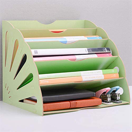 Schreibtisch organizer holz, Briefablage Papier Organizer,Stehsammler Zeitschriftensammler Schreibtisch Organizer,Stehsammler Lichtbogen,Zeitschriftensammler für Zuhause Schule (Grün) von RENYY