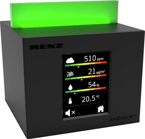 RENZ Air2Color Pro Luftgütesensor netzbetrieben detektiert Kohlendioxid von RENZ