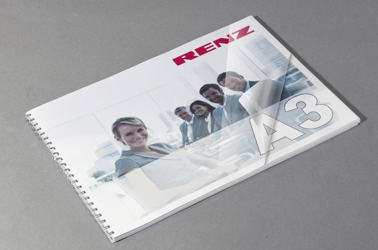 RENZ Deckfolien für Bindemappen A3 0.2 mm transparent von RENZ