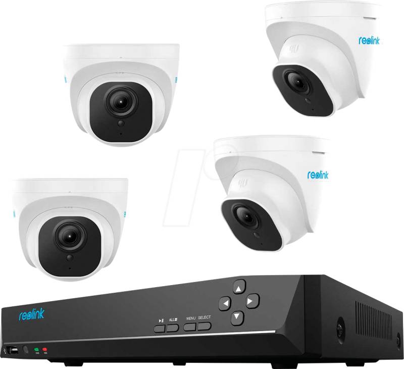 REO NVS8-5KD4-A - Netzwerk-Videorekorder, Set inkl. 4 Kameras von REOLINK