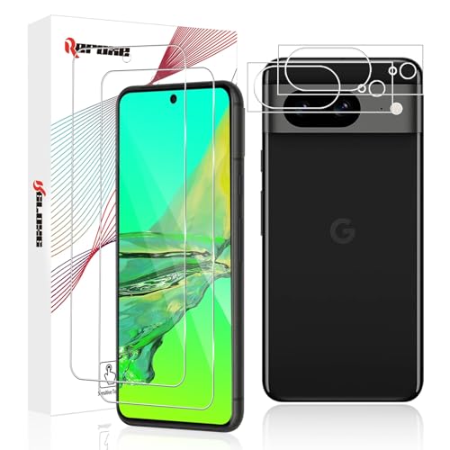 REROXE 2+2 Stück Schutzfolie für Panzerglas für Google Pixel 8A 5G, 2.5D Runde Kante Premium Glas Google Pixel 8A Schutzfolie, HD-Klar Hohe Klarheit Hohe Auflösung Pixel 8A 5G Displayschutzfolie von REROXE