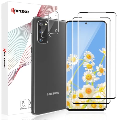 REROXE 2+2 Stück Schutzfolie für Panzerglas für Samsung Galaxy S20 Plus 5G, 9H Härte Anti-Kratzer Hohe Empfindlichkeit S20 Plus 5G Displayschutz, Ultra-HD Full Screen Samsung S20 Plus 5G Hartglasfolie von REROXE