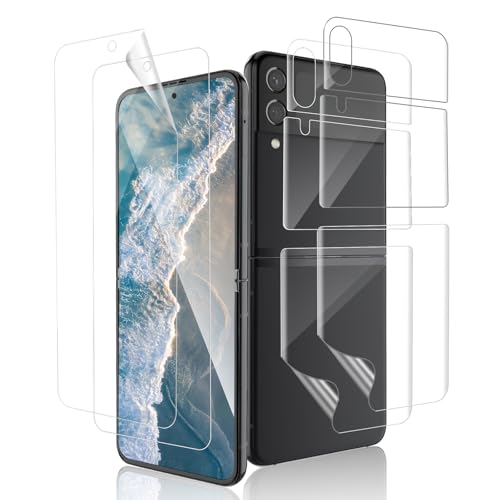 REROXE 2+2 Stück TPU Schutzfolie für Panzerglas für Samsung Galaxy Z Flip 3 5G, Kristallklar KratzfestAnti-Fingerabdruck Z Flip 3 Schutzglas, Hohe Empfindlichkeit Ultradünn Samsung Z Flip 3 Handyfolie von REROXE