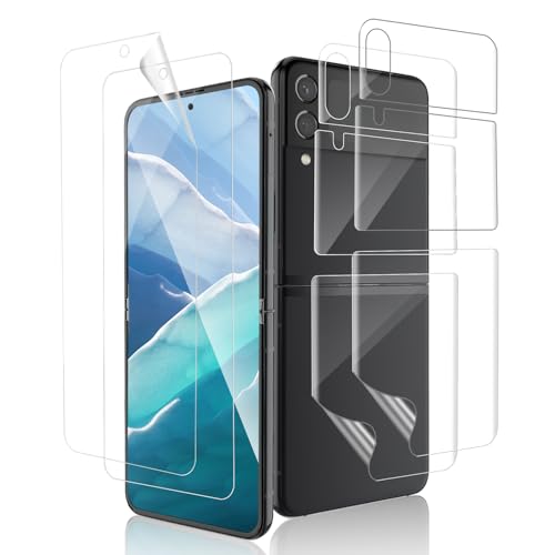 REROXE 2+2 Stück TPU Schutzfolie für Panzerglas für Samsung Galaxy Z Flip 4 5G, Ultra Transparent Kratzfest Anti-Bläschen Z Flip 4 5G Schutzfolie, Ultradünn Self-Healing Samsung Z Flip 4 Glas Folie von REROXE