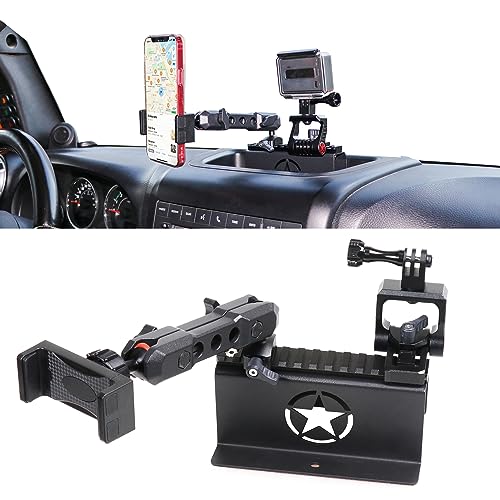 RERPRO JK Armaturenbrett-Handyhalterung für Jeep Wrangler JK JKU Unlimited Innenzubehör, Gleitschienenhalterungen für GoPro Action-Kamera und Handy RERPRO JK Armaturenbrett-Handyhalterung für Jeep Wrangler JK JKU Unlimited Innenzubehör, Gleitschienenhalterungen für GoPro Action-Kamera und Handy von RERPRO