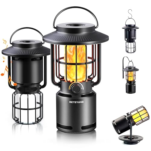 RETEYUNG Outdoor Bluetooth-Lautsprecher mit Flammenlicht,IP65 Wasserdichte Campinglampe,3 Beleuchtungsmodi,Kabelloser tragbarer Lautsprecher für Terrasse, Garten, Geschenke für Männer (2 pack) RETEYUNG Outdoor Bluetooth-Lautsprecher mit Flammenlicht,IP65 Wasserdichte Campinglampe,3 Beleuchtungsmodi,Kabelloser tragbarer Lautsprecher für Terrasse, Garten, Geschenke für Männer (2 pack) von RETEYUNG