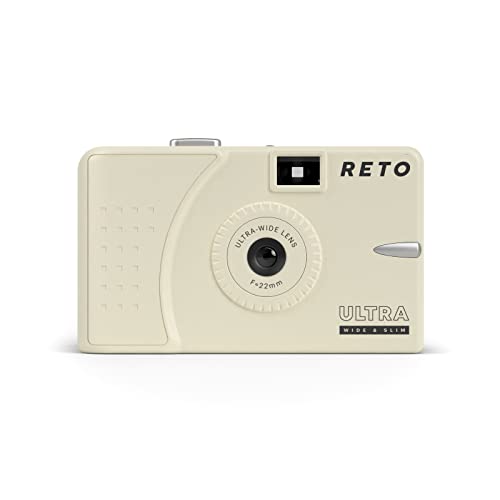 RETO Ultra Wide & Slim Film Camera - Cream (Crem Weiß) - analoge weitwinkel Kamera 22mm - Vivitar Ultra Wide - Superheadz von RETO