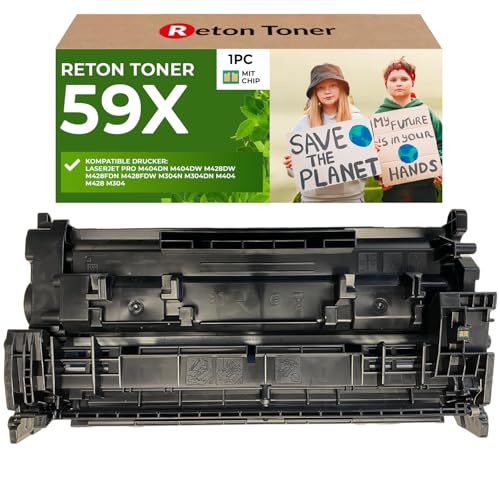 [Mit Original-Chip | wiederverwendet] Reton Recycled Toner kompatibel für HP 59X CF259X 59X für HP Laserjet Pro M304a M404d M404 DN dw n MFP M428dw M428fdn M428fdw M428m von RETON CARTRIDGE